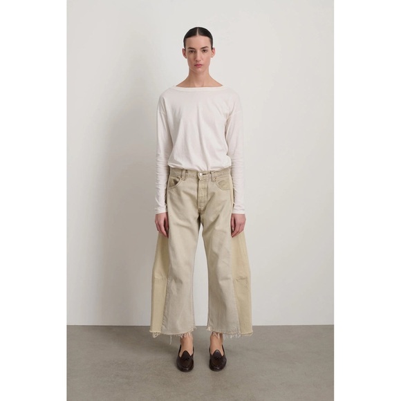 NWT B SIDES Vintage Lasso Jeans Slouch Crop Ecru Size 31 - Picture 1 of 9